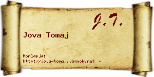 Jova Tomaj névjegykártya